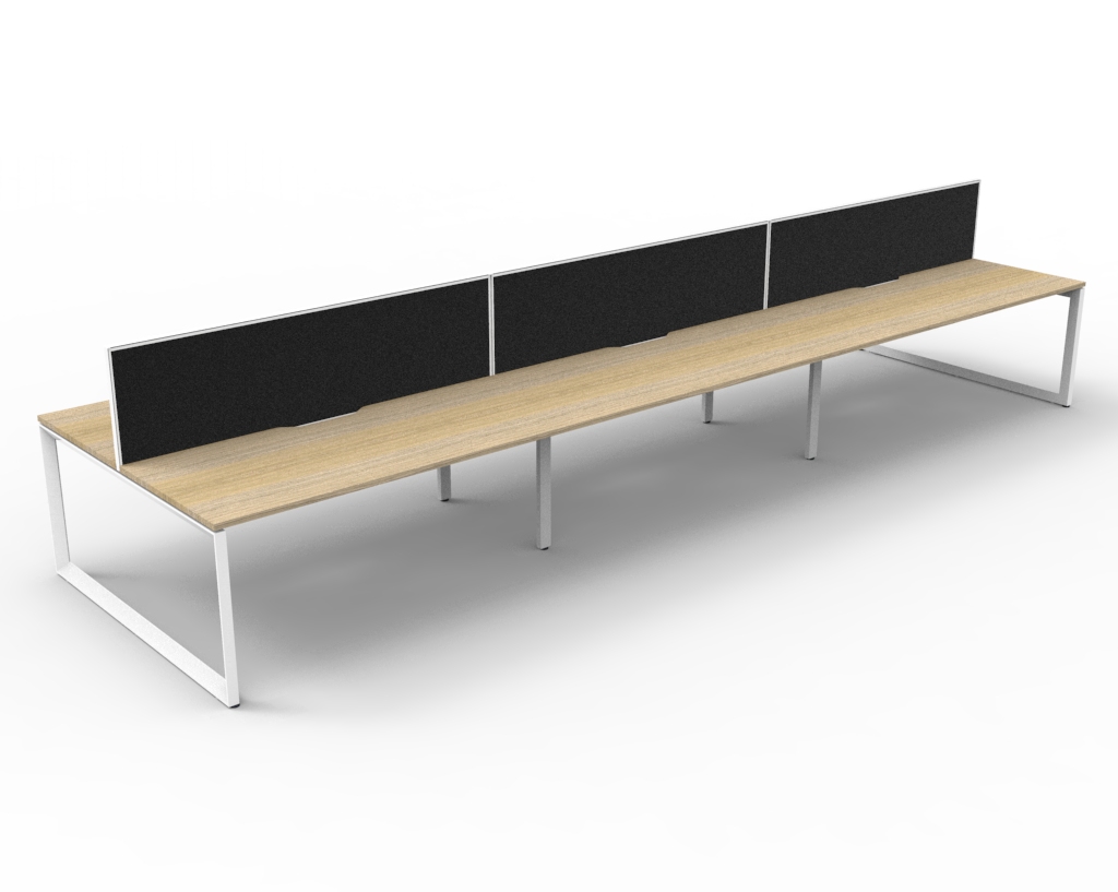 Loop 6 Person Back to Back Workstation -with Screen